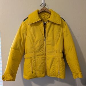 Bogner Rare Women's Vintage Down And Feather Ski Jacket With Tag! Yellow Size Sm